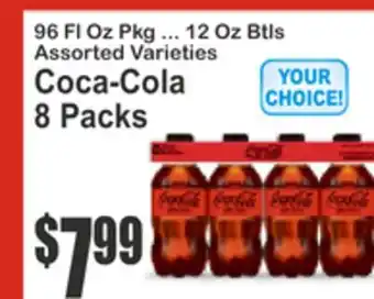 SuperFresh 96 Fl Oz Pkg ... 12 Oz Btls Assorted Varieties Coca-Cola 8 Packs offer