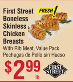 Smart & Final First Street Boneless Skinless Chicken Breasts With Rib offer