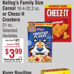 Smart & Final Kellog's Family Size Cereal or Cheez-It Crackers offer