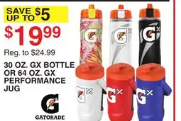 Dunham's Sports GATORADE 30 OZ. GX BOTTLE OR 64 OZ. GX PERFORMANCE JUG offer