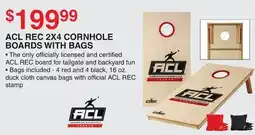 Dunham's Sports ACL REC 2X4 CORNHOLE BOARDS WITH BAGS offer