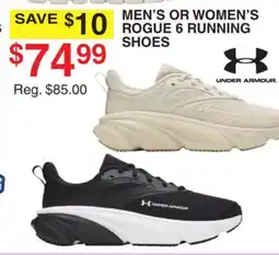Dunham's Sports UNDER ARMOUR MEN'S OR WOMEN'S ROGUE 6 RUNNING SHOES offer