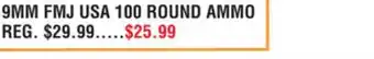 Dunham's Sports 9MM FMJ USA 100 ROUND AMMO offer