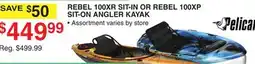 Dunham's Sports REBEL 100XR SIT-IN OR REBEL 100XP SIT-ON ANGLER KAYAK offer