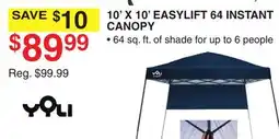 Dunham's Sports YOLI 10' X 10' EASYLIFT 64 INSTANT CANOPY offer