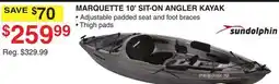 Dunham's Sports SUNDOLPHIN MARQUETTE 10' SIT-ON ANGLER KAYAK offer