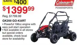 Dunham's Sports COLEMAN GK200 GO-KART offer