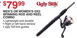 Dunham's Sports MEN'S OR WOMEN'S GX2 SPINNING ROD AND REEL COMBO offer