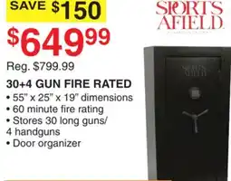 Dunham's Sports SPORTS AFIELD 30+4 GUN FIRE RATED offer