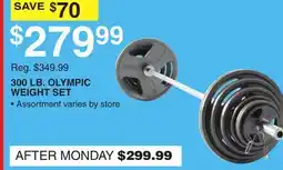 Dunham's Sports 300 LB. OLYMPIC WEIGHT SET offer