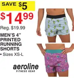 Dunham's Sports AEROLINE MEN'S 4 PRINTED RUNNING SHORTS offer