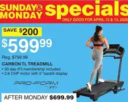 Dunham's Sports CARBON TL TREADMILL offer