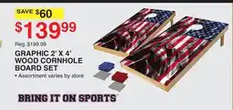 Dunham's Sports GRAPHIC 2' X 4' WOOD CORNHOLE BOARD SET offer