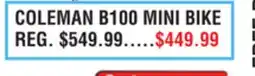 Dunham's Sports COLEMAN B100 MINI BIKE offer