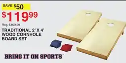 Dunham's Sports TRADITIONAL 2' X 4' WOOD CORNHOLE BOARD SET offer