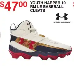 Dunham's Sports UNDER ARMOUR YOUTH HARPER 10 RM LE BASEBALL CLEATS offer
