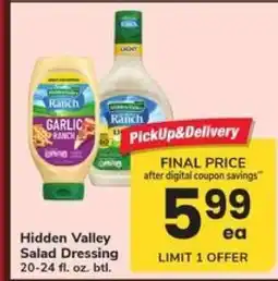 Safeway Hidden Valley Salad Dressing offer