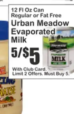 Food Universe 12 Fl Oz Can Regular or Fat Free Urban Meadow Evaporated Milk offer