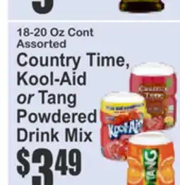 Food Universe 18-20 Oz Cont Assorted Country Time, Kool-Aid or Tang Powdered Drink Mix offer