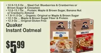 Food Universe Quaker Instant Oatmeal offer