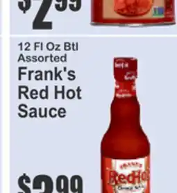 Food Universe 12 FL Oz Btl Assorted Frank's Red Hot Sauce offer