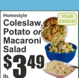 Key Food Homestyle Coleslaw, Potato or Macaroni Salad offer