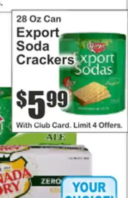 Key Food 28 Oz Can Export Soda Crackers offer