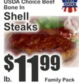Key Food USDA Choice Beef Bone In Shell Steaks offer