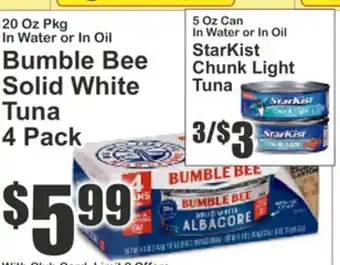 Key Food Bumble Bee Solid White Tuna offer