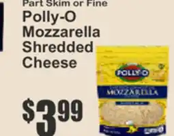 Key Food Part Skim or Fine Polly-O Mozzarella Shredded Cheese offer