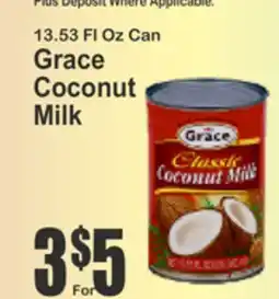 Key Food 13.53 Fl Oz Can Grace Coconut Milk offer