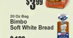 Key Food 20 Oz Bag Bimbo Soft White Bread offer