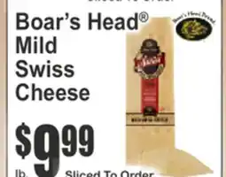 Key Food Boar's Head Mild Swiss Cheese offer