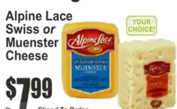 Key Food Alpine Lace Swiss or Muenster Cheese offer