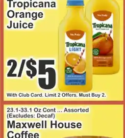 Key Food Tropicana Orange Juice offer