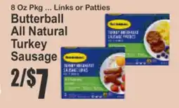 Key Food Butterball All Natural Turkey Sausage offer