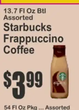 Key Food 13.7 FL Oz Btl Assorted Starbucks Frappuccino Coffee offer