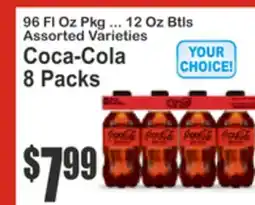 Key Food 96 Fl Oz Pkg ... 12 Oz Btls Assorted Varieties Coca-Cola 8 Packs offer