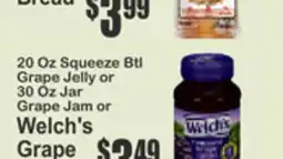 Key Food 20 Oz Squeeze Btl Grape Jelly or 30 Oz Jar Grape Jam or Welch's offer