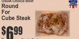 Key Food USDA Choice Beef Round For Cube Steak offer