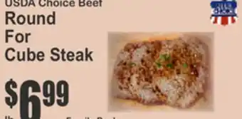 Key Food USDA Choice Beef Round For Cube Steak offer