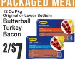 Almonte's Food Dynasty Marketplace Original or Lower Sodium Butterball Turkey Bacon offer