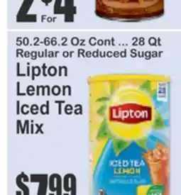 Almonte's Food Dynasty Marketplace 50.2-66.2 Oz Cont ... 28 Qt Regular or Reduced Sugar Lipton Lemon Iced Tea Mix offer