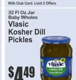 Almonte's Food Dynasty Marketplace 32 Fl Oz Jar Baby Wholes Vlasic Kosher Dill Pickles offer