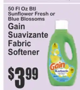 Almonte's Food Dynasty Marketplace 50 FL Oz Btl Sunflower Fresh or Blue Blossoms Gain Suavizante Fabric Softener offer