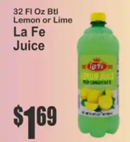 Almonte's Food Dynasty Marketplace 32 Fl Oz Btl Lemon or Lime La Fe Juice offer