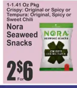 Almonte's Food Dynasty Marketplace Nora Seaweed Snacks offer