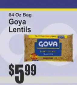Almonte's Food Dynasty Marketplace 64 Oz Bag Goya Lentils offer