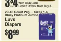 Almonte's Food Dynasty Marketplace Bluey Platinum Jumbo Luvs Diapers offer