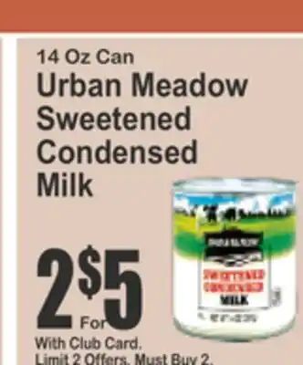 Almonte's Food Dynasty Marketplace 14 Oz Can Urban Meadow Sweetened Condensed Milk offer